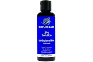 Biopure Labs - 2% Methylene Blue - High Concentrate - 100ml Aqueous Solution - Ultra High Purity - USP Pharmaceutical Grade -