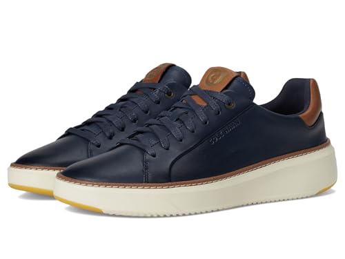 Cole Haan Mens Grandpro Topspin Sneaker, Navy Blazer Leather/British Tan/Ivory, 9-W US Image