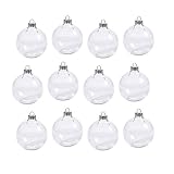 glasburg 60mm Clear Glass Ball Christmas Ornaments Set of 12