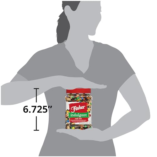 FISHER SNACK INDULGENT BULK TRAIL MIX, 38 OZ (PACK OF 1), PEANUTS, MILK CHOCOLATE CANDIES, RAISINS, MILK CHOCOLATE AND PEANUT BUTTER CHIPS, SNACKS FOR ADULTS AND KIDS, TRAIL MIX SNACKS