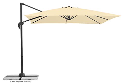 Schneider Sonnenschirm Rhodos Junior, natur, 270 x 270 cm quadratisch, 786-02, Gestell Alu/Stahl, Bespannung Polyester…