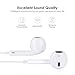 2 Pack Premium Earphones/Earbuds/Headphones/Headsets to 3.5mm with Stereo Mic&Remote Noise Isolating Control Headphone Compatible with for Most Smartphones – White.thumb 2