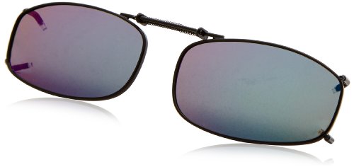 Solar Shield Clipon Rectangular 4 48 Polarized Sunglasses,Black,48 mm