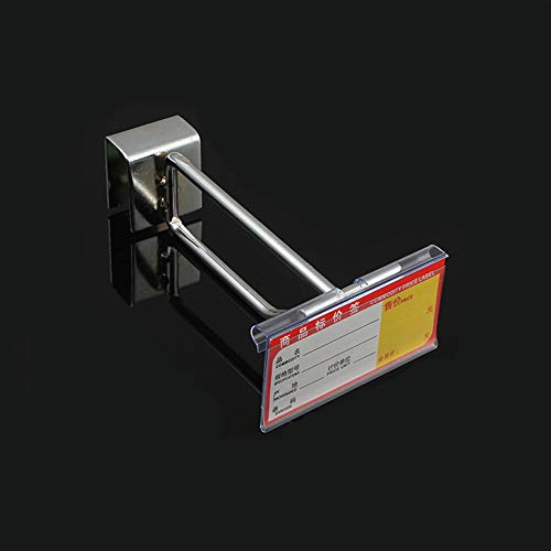 60 PCS Clear Plastic Label Holder Wire Shelf Retail Price Tag Label Card Merchandise Sign Display Holder IRCHLYN (6cm x 4.2cm)