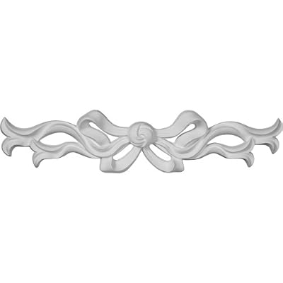 Ekena Millwork ONL13X03X01VE 13-Inch W X 3-Inch H X 3/4-Inch P Versailles Medium Ribbon with Bow Center Onlay