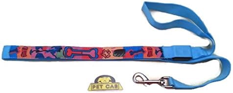 LED Dog Leash Paw-Casso Pattern Print Lights Up Three Modes Slow Flashing Fast Steady Walking Night Safety Flexible 4 Feet Small Large
