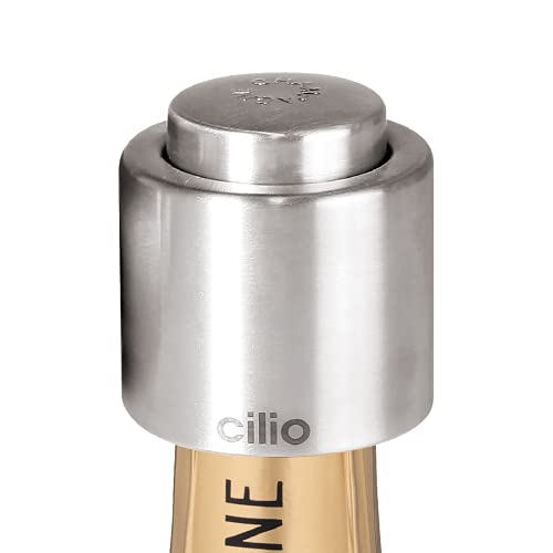 Cilio Selador de champanhe de aço inoxidável, tampa de garrafa para selar garrafas de champanhe