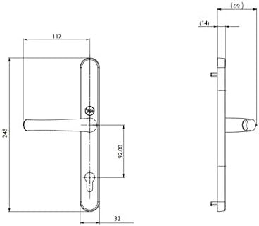 Yale Superior Door Handle, Standard Security, for PVCu Doors Works with cylinders and mortice sashlocks, Visi Packed - Image 4