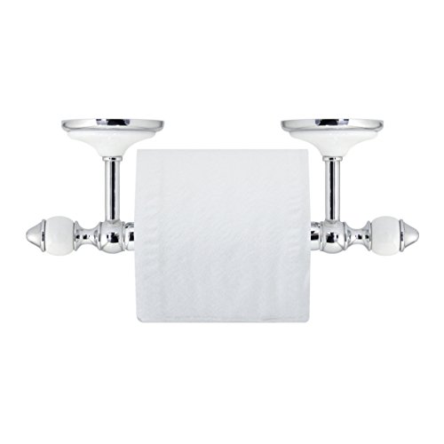 MODONA Toilet Paper Holder - White Porcelain & Chrome - Arora Series - 5 Year Warrantee - Thumbnail 3