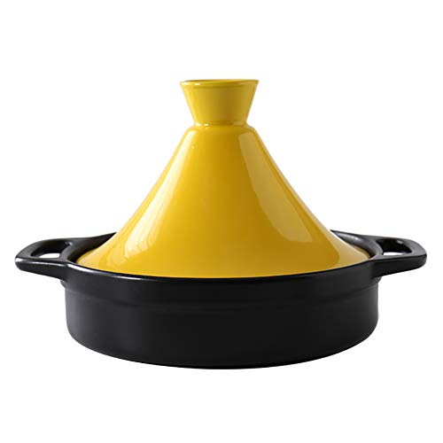 CCSU-Moroccan-Tagine-Pot-with-LidCeramic-Casserole-Steamer-Braiser-Pan-Healthy-Saucepan-Earthen-Pot-for-Braising-Slow-Cooking-Yellow-13quart