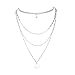 Lariatneck Layered Choker Necklace Silver Multilayer Necklace Women Coin Pendant Chain Choker Set of 2 …