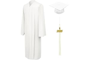 CLERKMANS Unisex Matte Graduation Cap Gown Tassel Package, High School and University