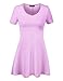 MBJ WT769 Womens V Neck Trapeze Tunic M Lilac