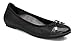 Vionic Women's Spark Minna Ballet Flat - Ladies Cap Toe Walking Flats with Concealed Orthotic Arch Support Black 11 Wide US