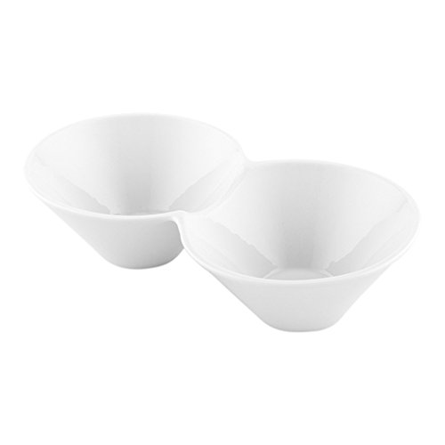 9.1 x 4.9 x 2.3 Inch Double Dip Bowls, 1 MicrowaveSafe Condiment Server 2 Compartments