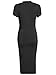 MakeMeChic Women's Short Sleeve Classy Solid Stretchy Wear To Work Pencil Dress Black XS