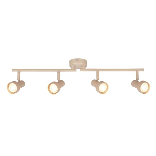 BRILONER - Plafonnier orientable, douille GU10, max. 9 W, spot de plafond, luminaire plafonnier, lustre salon, lumière plafond, lustre chambre, salle à manger, 60,5 cm, beige