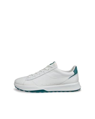 ECCO Men's Street Vibe Lace Waterproof Golf Shoe, White/BAYGREEN, 6-6.5 at Amazon