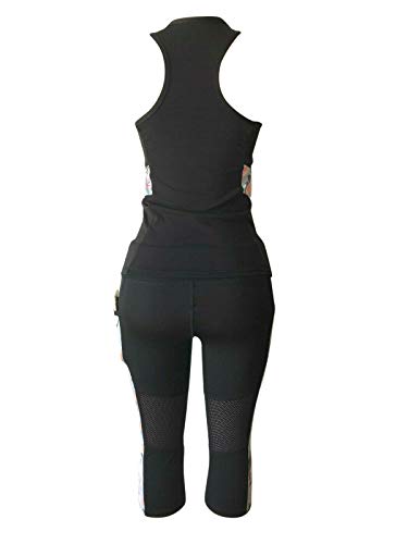 Women Sports Gym Yoga Workout Activewear Sets 2 Pieces Top+Leggings Set (M/L, with Pockets #C) - Thumbnail 6