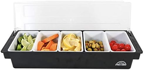 Fruit Veggie Condiment Caddy With Lid Dispenser Tray For