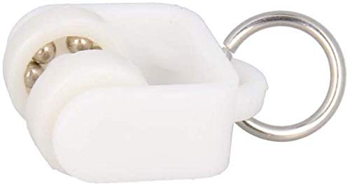 MroMax 50 Pcs Curtain Track Rollers Plastic Twin Wheeled Carriers Drapery Rail Sliding Glider for Windows Shower Curtain Tracks 13mm Diameter