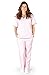 Natural Uniforms Women's Contrast Trim Scrub Set (Pink//Grey) (Medium)