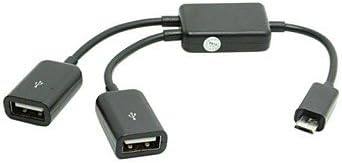Micro USB Host OTG Adapter Cable with Dual Port Hub for Galaxy S5/S4/S3 Note2 Note3 Note4 Phone & Tablet