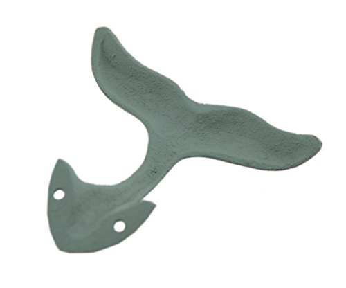 Zeckosset Of Durable Cast Iron Whale Tail Wall Hooks