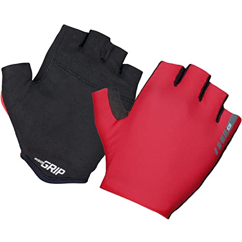 GripGrab Aerolite InsideGrip Professional Summer Cycling Gloves Unpadded Short Finger Anti-Slip Road-Bike TT Track, Guanti da Ciclismo Estivi Unisex-Adult, Rosso, XL