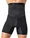 Leo Men's High Waist Slimming Tummy Abs Shaper with Boxer Brief,Black,Large