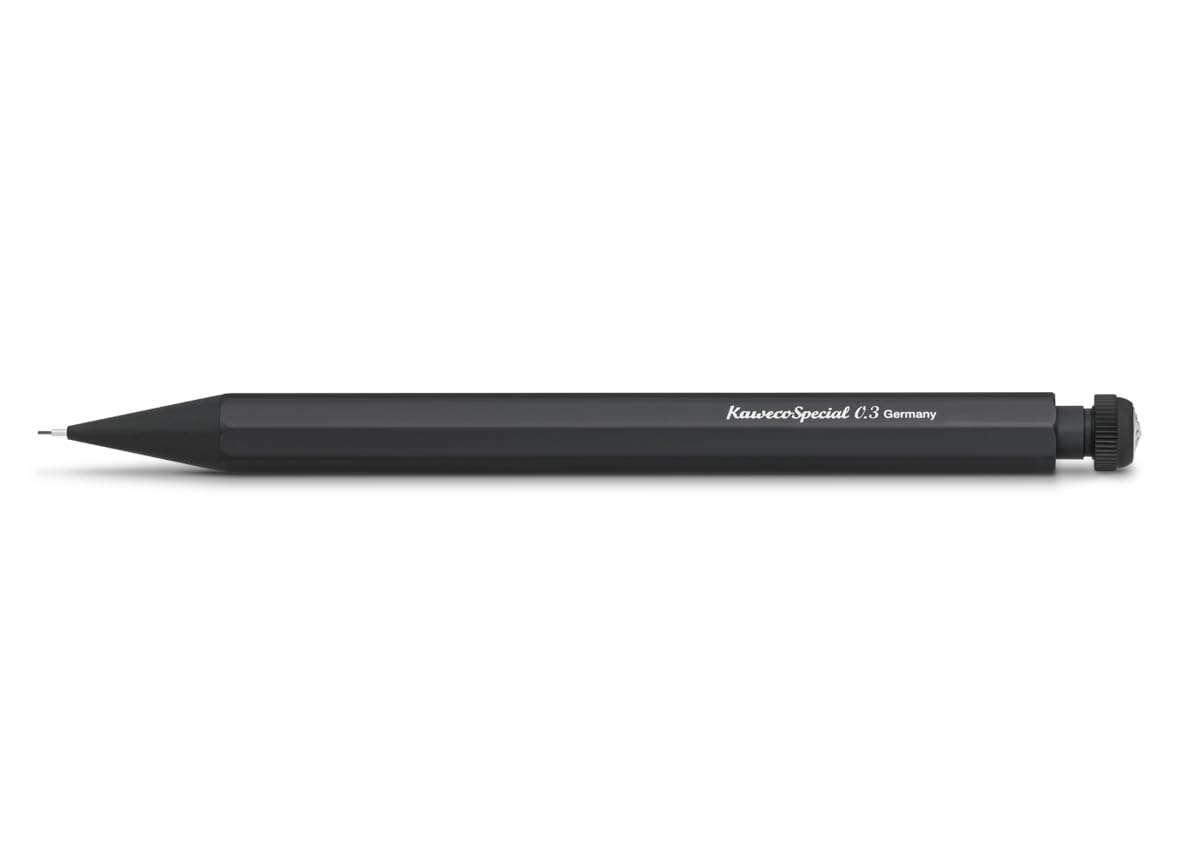 Kaweco SPECIAL Mechanical Pencil Black 0.3 mm I Lead Push Pencil Made of Aluminium 14 cm I Refillable with Eraser