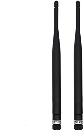 Wi-Fi Booster Wireless Folding SMA Female Antenna 2Pcs Black 2.4GHz 5dBi (8Inch 20cm) For Router IP PC Camera