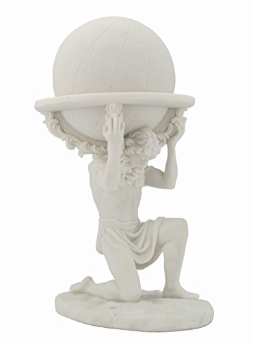 Greek Titan Atlas Carrying the World Statue (White)
