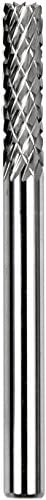 Dedeco 12206 Carbide Bur, Double-Cut, Cylindrical Flat End, End Cut, 1/8" x 1/8" x 9/16", SB-43