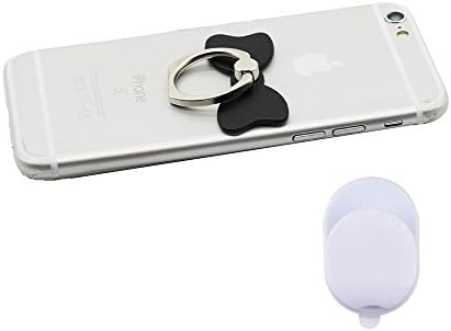 [2 Pack] Phone Finger Ring Stand, Cool Bowknot Metal Grip Stand Holder Ring with Car Mount, Phone Ring Grip for Smartphones (Black)