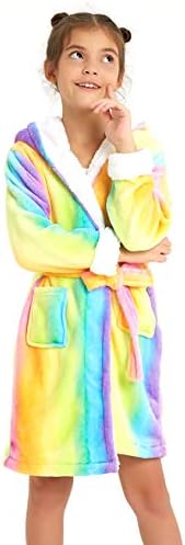 Soft Unicorn Kids Bathrobe Hoodie Unisex Hooded Gift for Girl and Boys