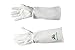 Leather Gardening Gloves for Women & Men, Long Garden Gloves, Cowhide Gauntlet Rose Pruning Thorn Resistant, Forearm Protection, Small, Natural