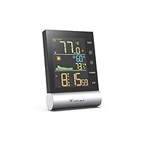 Wittime Latest 2079 Wireless Indoor Outdoor Thermometer, Digital Temperature Humidity Monitor with High Precision, Room Hygrometer with Weather Forecast, HD Color Screen, Alarm Clock