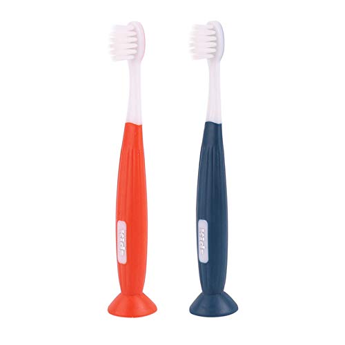 Toddler Toothbrush Kids Age 6-12 Extra Soft Bristles Suction Cup Manual Toothbrush for Boys Girls Children 6-12 Years (2 Pack) (for 6-12 Years Old)