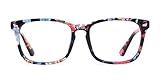 TIJN Women's Floral Rx-able Glasses Frame Wayfarer Vintage Clear Lens Eyeglasses
