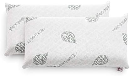 Textilhome 2 Cuscini Memory Foam Cervicale 75 cm Aloe Vera Sfoderabili