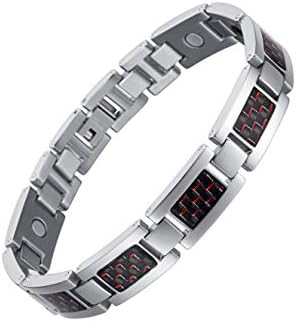 FLMG Pure Titanium Magnetic Bracelet for Men Germanium Far-Infrared Negative Ion 4 Healthy Therapy Elements