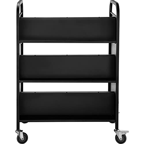 VEVOR Library Cart Book Cart 6Shelf, Rolling Library Book Cart Double