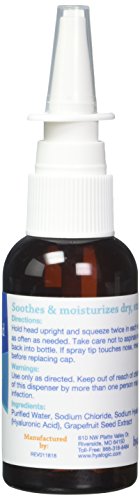Hyalogic HylaMist Nasal Spray | Hyaluronic Acid Nasal Mist Spray Bottle | Nasal Moisturizer for Dry Nose | Stuffy Nose Relief | Grapefruit Seed Extract Nasal Spray | Antioxidant Mist – (2 oz / 59ml)