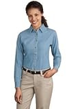 Port & Company Women's Long Sleeve Value Denim Shirt