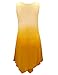 Lock and Love LL WT1053 Womens Round Neck Ombre Sleeveless Tunic Tank Top XXL Yellow