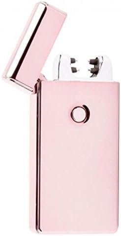Premium USB Lighter - Dual Arc Plasma Electronic Lighter - Rechargeable Splashproof Windproof Lighter, Cigarette Lighter, 10 Colors, Gift Box, Charging Cable, Soft Carrying Pouch (Pink)