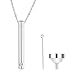 FINREZIO Stainless Steel Urn Necklaces for Women Men Cremation Pendant Necklace for Memorial Ashes Jewelry Keepsakes with Cubic Zirconia (A:Silver tone)