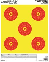 Champion Traps and Targets Shop keeper 5-Bulls Target - Pack of 12 (Large, Bright Yellow/Red)