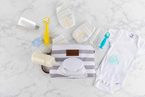 BabyBum Diaper Clutch + Mini Diaper Cream Brush - Travel Essentials (Gray + Pink) - Thumbnail 3
